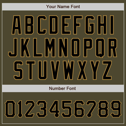 Custom Olive Black-Old Gold Authentic Salute To Service Baseball Jersey - Sky-Custom