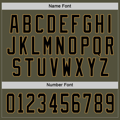 Custom Olive Black-Old Gold Salute To Service Hockey Jersey - Sky-Custom