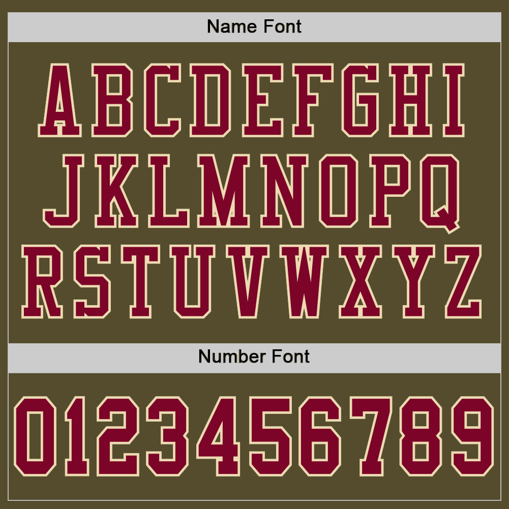 Custom Olive Maroon-Cream Mesh Authentic Salute To Service Football Jersey - Sky-Custom