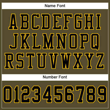 Custom Olive Black-Gold Mesh Authentic Salute To Service Football Jersey - Sky-Custom