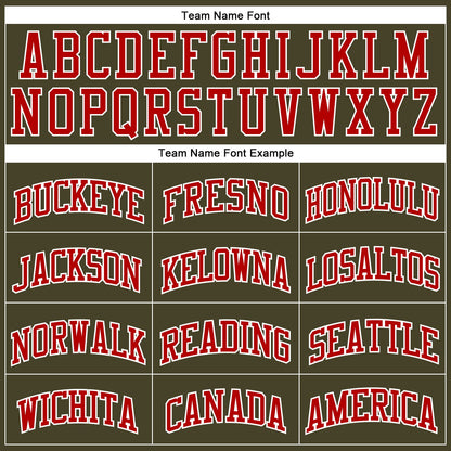 Custom Olive Red-White Authentic Throwback Salute To Service Basketball Jersey - Sky-Custom