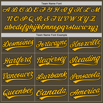 Custom Olive Gold-Black Authentic Salute To Service Baseball Jersey - Sky-Custom