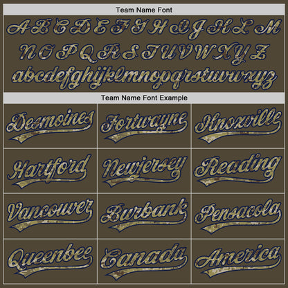 Custom Olive Camo-Navy Authentic Salute To Service Baseball Jersey - Sky-Custom