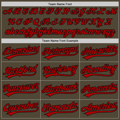 Custom Olive Red-Black Authentic Salute To Service Baseball Jersey - Sky-Custom