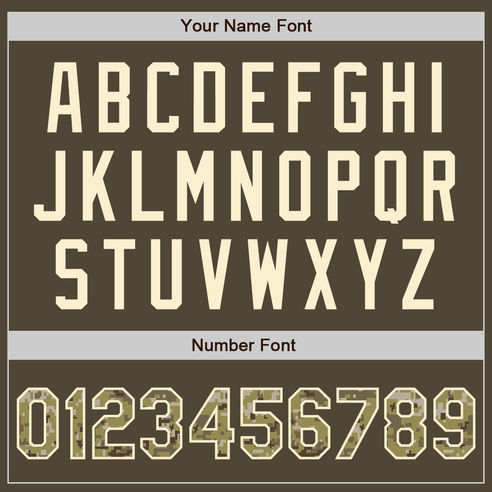 Custom Olive Camo-Cream Authentic Salute To Service Baseball Jersey - Sky-Custom