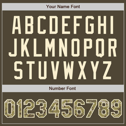 Custom Olive Camo-Cream Authentic Salute To Service Baseball Jersey - Sky-Custom