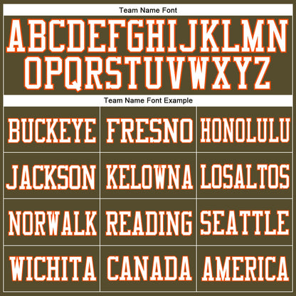 Custom Olive White-Orange Mesh Authentic Salute To Service Football Jersey - Sky-Custom