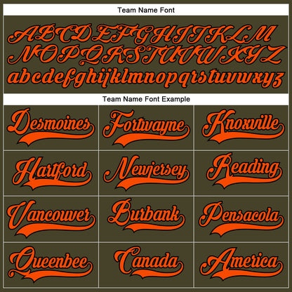 Custom Olive Orange-Black Salute To Service Hockey Lace Neck Jersey - Sky-Custom