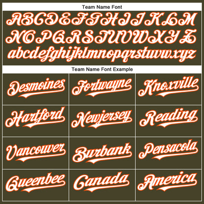 Custom Olive White-Orange Authentic Salute To Service Baseball Jersey - Sky-Custom