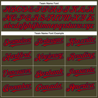 Custom Olive Red-Navy Authentic Salute To Service Baseball Jersey - Sky-Custom