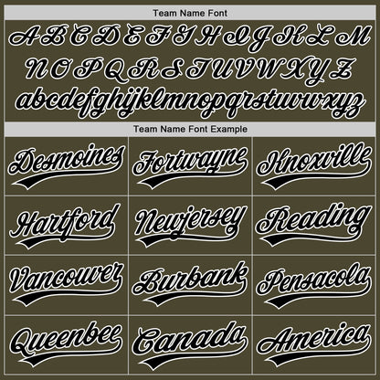Custom Olive Black-White Authentic Throwback Salute To Service Baseball Jersey - Sky-Custom