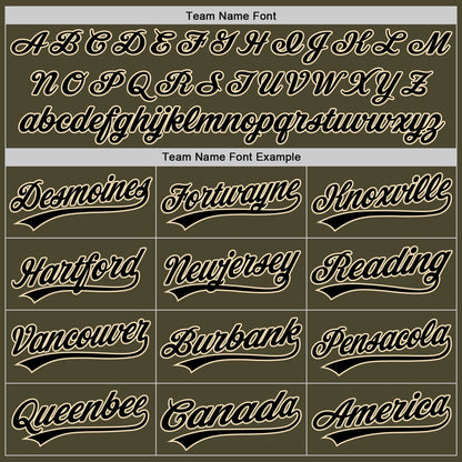 Custom Olive Black-Cream Authentic Throwback Salute To Service Baseball Jersey - Sky-Custom