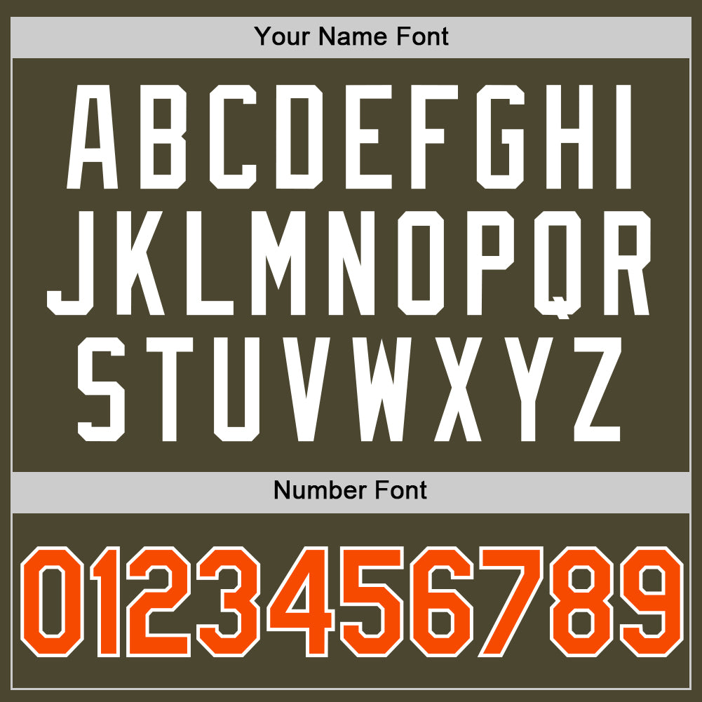 Custom Olive Orange-White Authentic Throwback Salute To Service Baseball Jersey - Sky-Custom