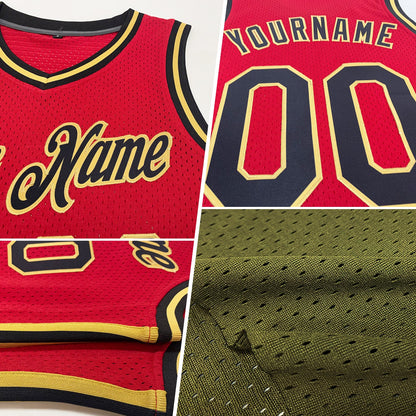 Custom Olive Orange-Black Authentic Throwback Salute To Service Basketball Jersey - Sky-Custom