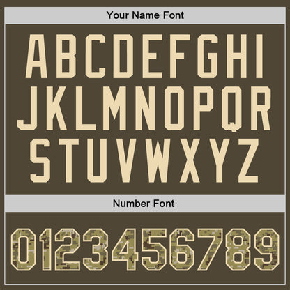 Custom Olive Camo Cream-Black Authentic Throwback Salute To Service Basketball Jersey - Sky-Custom