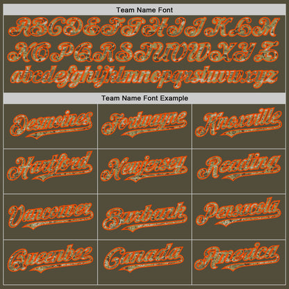 Custom Olive Camo-Orange Mesh Authentic Throwback Salute To Service Baseball Jersey - Sky-Custom