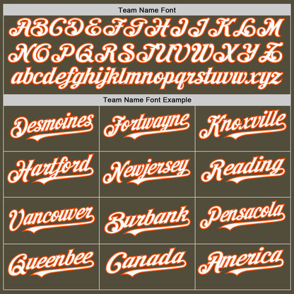 Custom Olive White-Orange Mesh Authentic Throwback Salute To Service Baseball Jersey - Sky-Custom