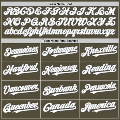 Custom Olive White-Gray Mesh Authentic Throwback Salute To Service Baseball Jersey - Sky-Custom