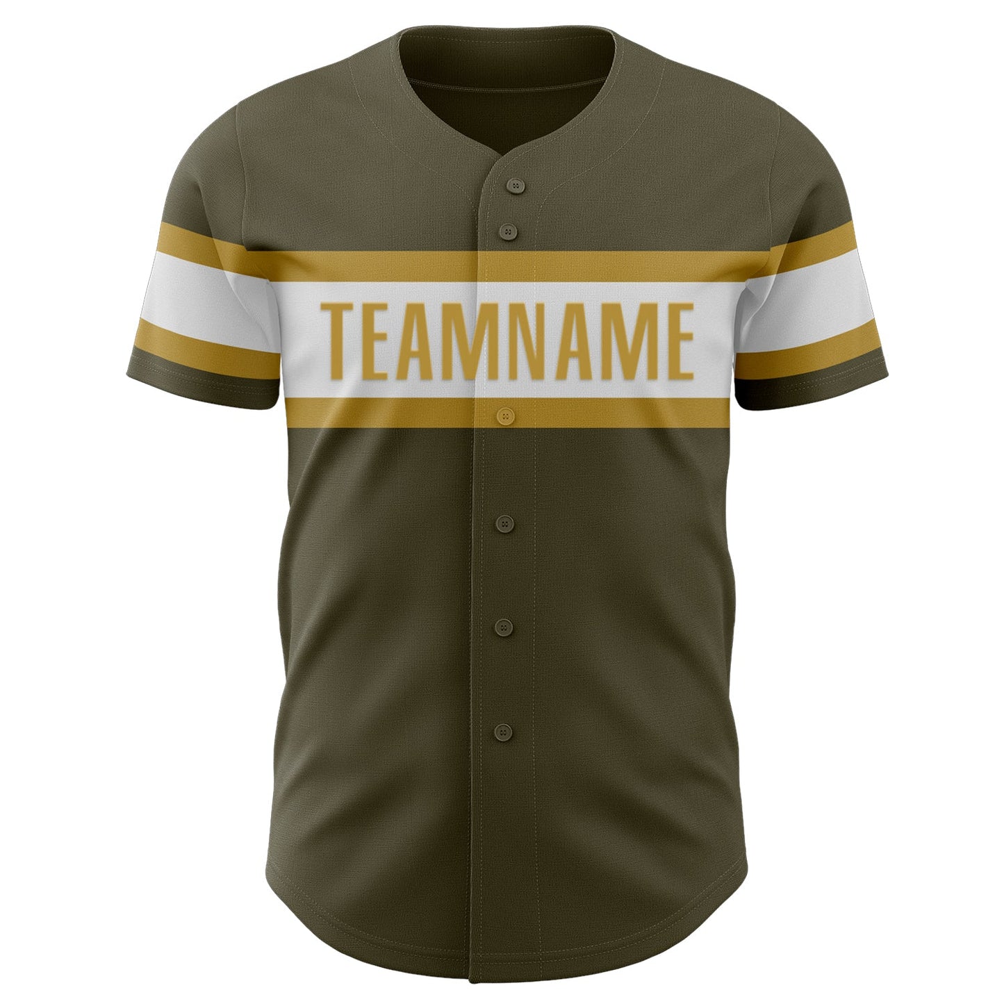 Custom Olive White-Old Gold Authentic Salute To Service Baseball Jersey - Sky-Custom