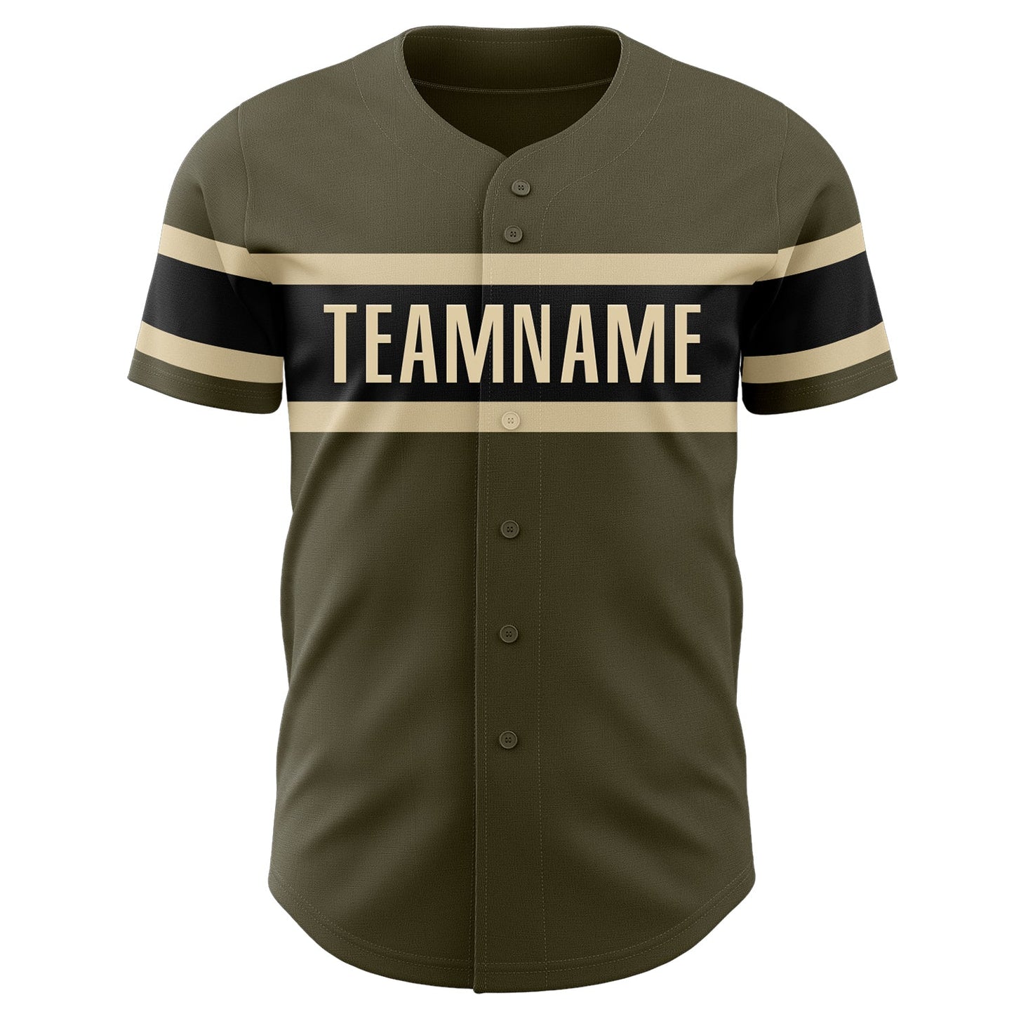 Custom Olive Black-Cream Authentic Salute To Service Baseball Jersey - Sky-Custom