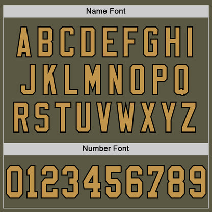 Custom Olive Old Gold-Black Mesh Authentic Throwback Salute To Service Football Jersey - Sky-Custom