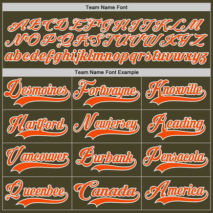 Custom Olive Orange-White Salute To Service Hockey Lace Neck Jersey - Sky-Custom