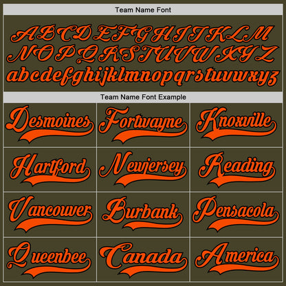Custom Olive Orange-Black Salute To Service Hockey Lace Neck Jersey - Sky-Custom
