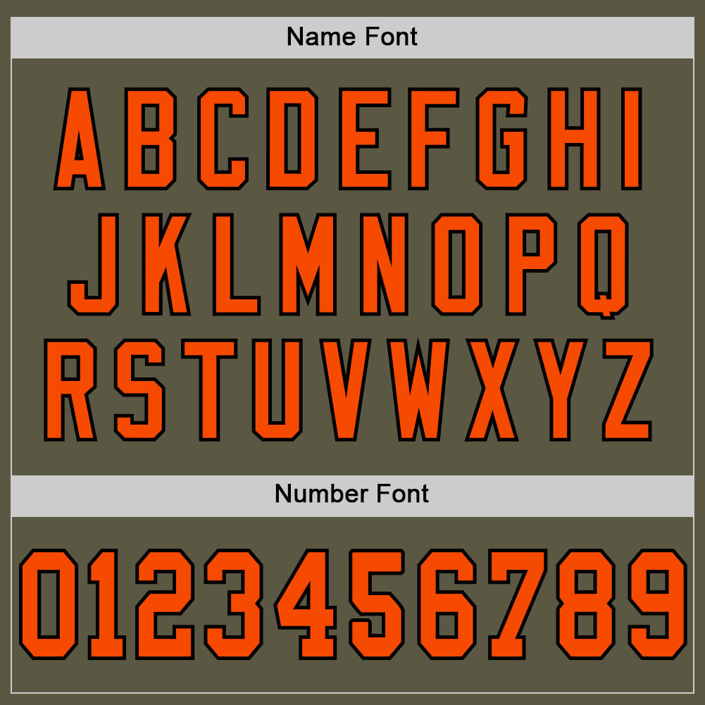 Custom Olive Orange-Black Mesh Authentic Throwback Salute To Service Football Jersey - Sky-Custom