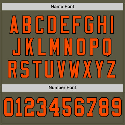 Custom Olive Orange-Black Mesh Authentic Throwback Salute To Service Football Jersey - Sky-Custom