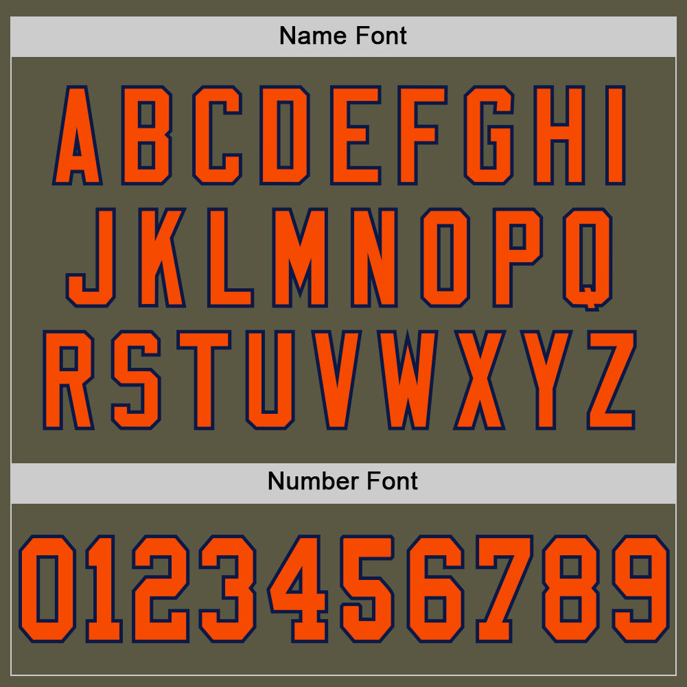 Custom Olive Orange-Navy Mesh Authentic Throwback Salute To Service Football Jersey - Sky-Custom