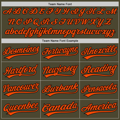 Custom Olive Orange-Black Authentic Throwback Salute To Service Baseball Jersey - Sky-Custom