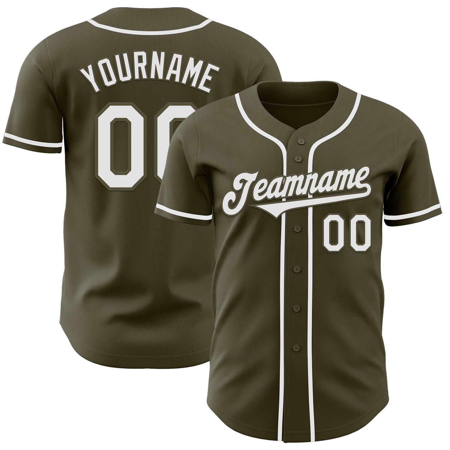 Custom Olive White Authentic Salute To Service Baseball Jersey - Sky-Custom