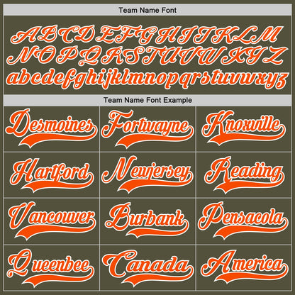 Custom Olive Orange-White Salute To Service Hockey Jersey - Sky-Custom