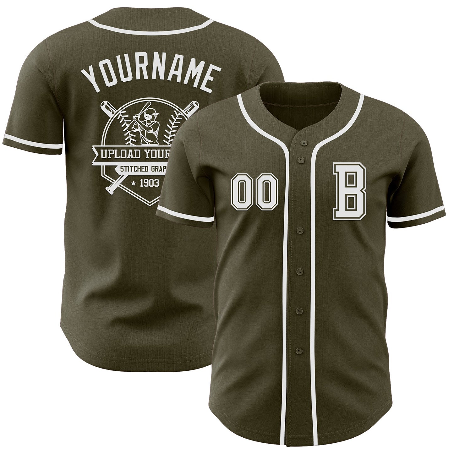 Custom Olive White Authentic Salute To Service Baseball Jersey - Sky-Custom