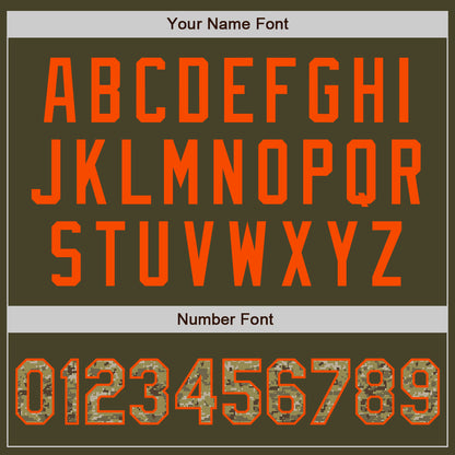 Custom Olive Camo-Orange Authentic Salute To Service Baseball Jersey - Sky-Custom