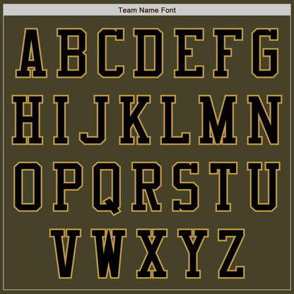 Custom Olive Black-Old Gold Authentic Salute To Service Baseball Jersey - Sky-Custom