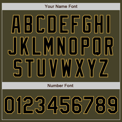 Custom Olive Black-Old Gold Authentic Salute To Service Baseball Jersey - Sky-Custom