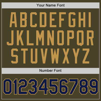 Custom Olive Navy-Old Gold Authentic Throwback Salute To Service Basketball Jersey - Sky-Custom