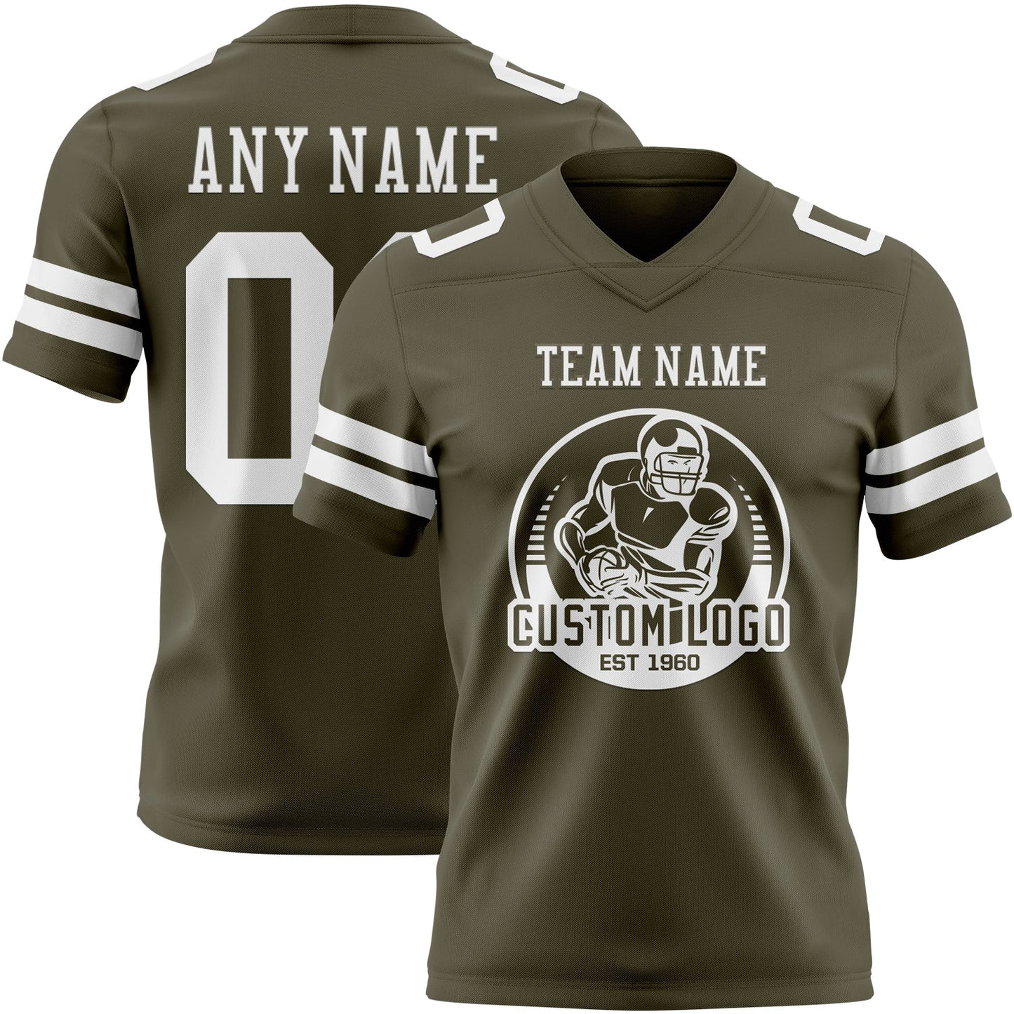 Custom Olive White Mesh Authentic Salute To Service Football Jersey - Sky-Custom