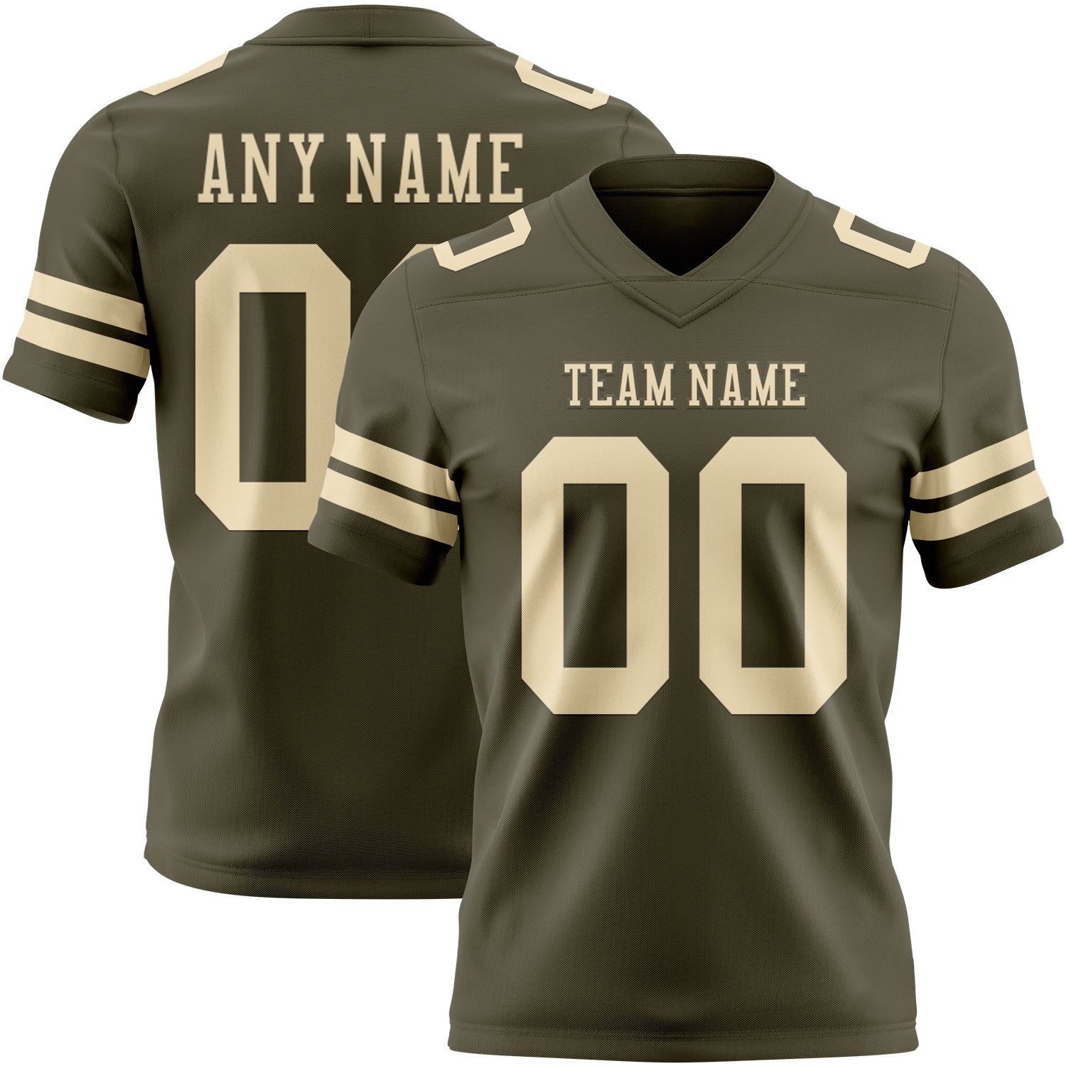 Custom Olive Cream Mesh Authentic Salute To Service Football Jersey - Sky-Custom