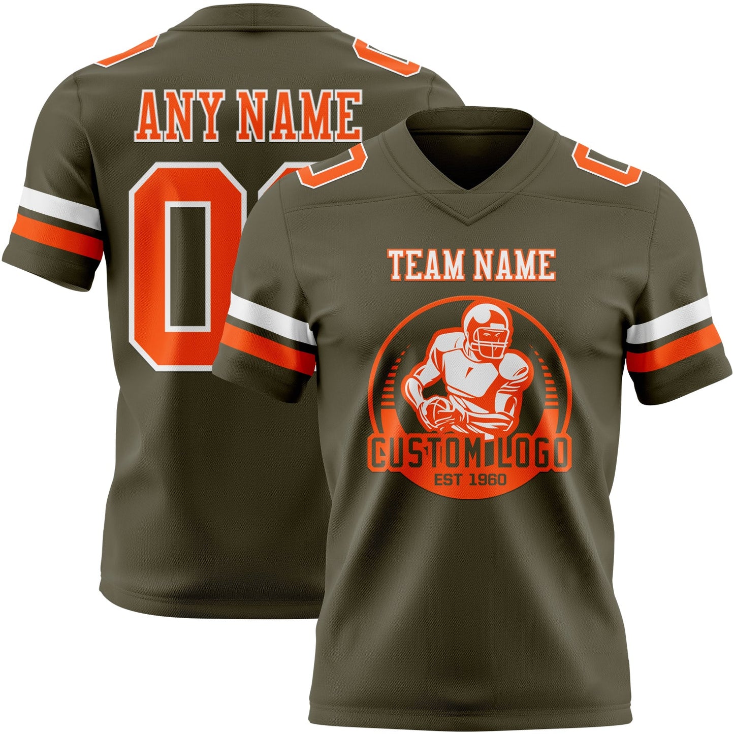 Custom Olive Orange-White Mesh Authentic Salute To Service Football Jersey - Sky-Custom