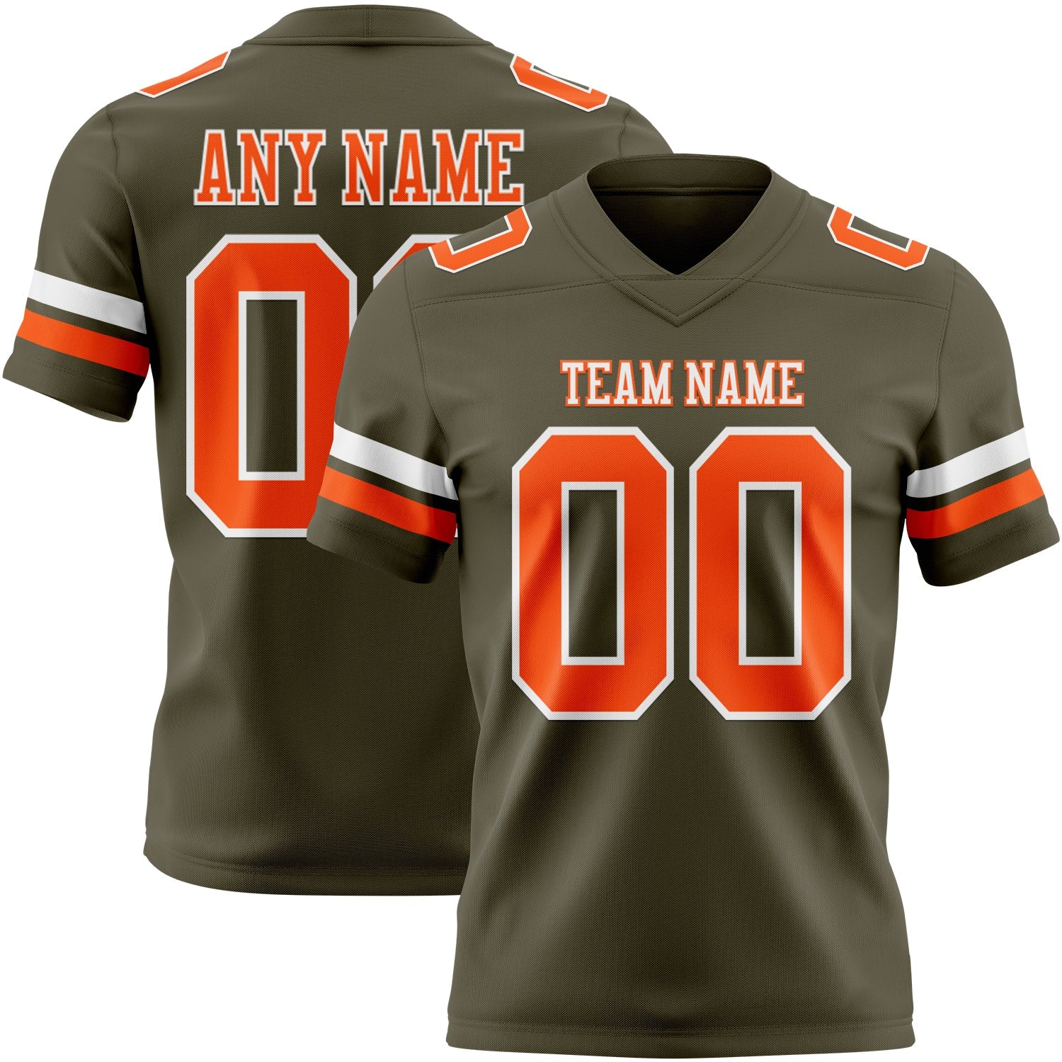 Custom Olive Orange-White Mesh Authentic Salute To Service Football Jersey - Sky-Custom