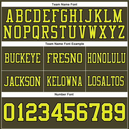 Custom Olive Neon Yellow-Black Mesh Authentic Salute To Service Football Jersey - Sky-Custom