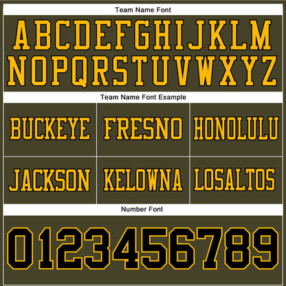 Custom Olive Black-Gold Mesh Authentic Salute To Service Football Jersey - Sky-Custom