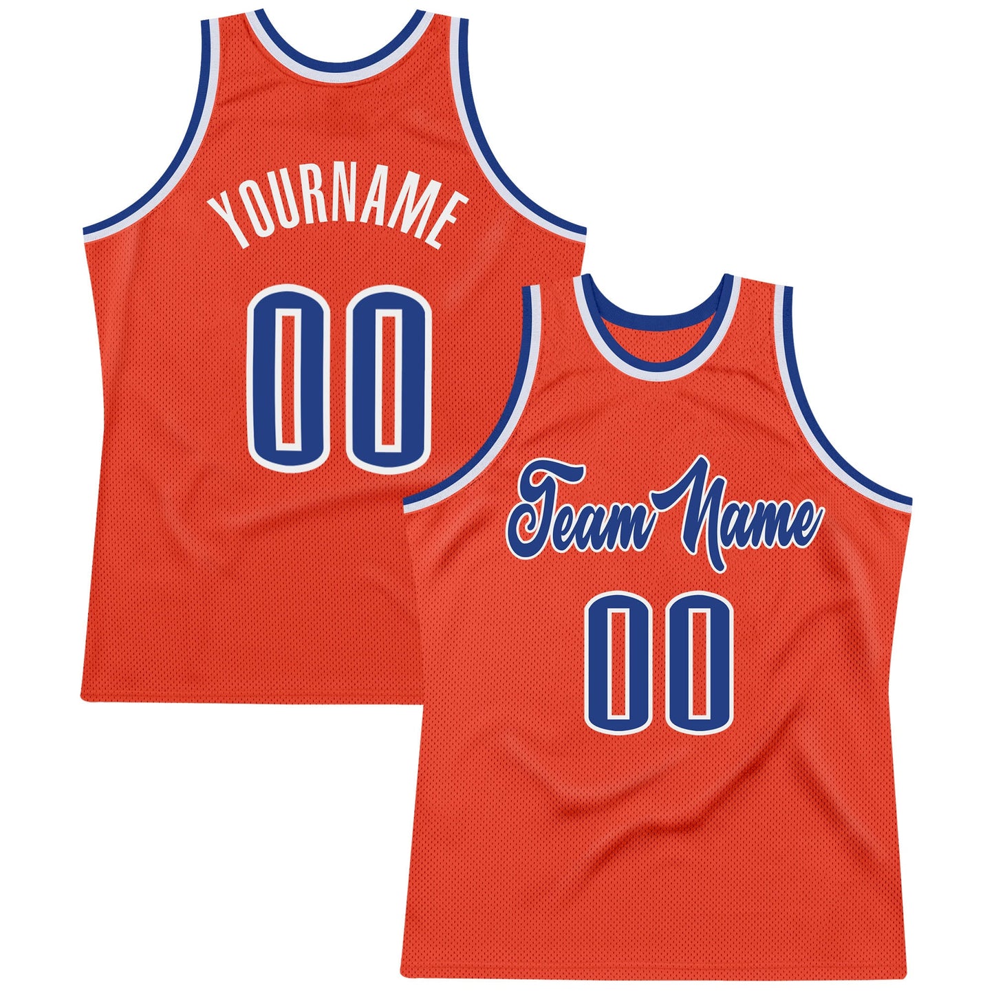 Custom Orange Royal-White Authentic Throwback Basketball Jersey - Sky-Custom