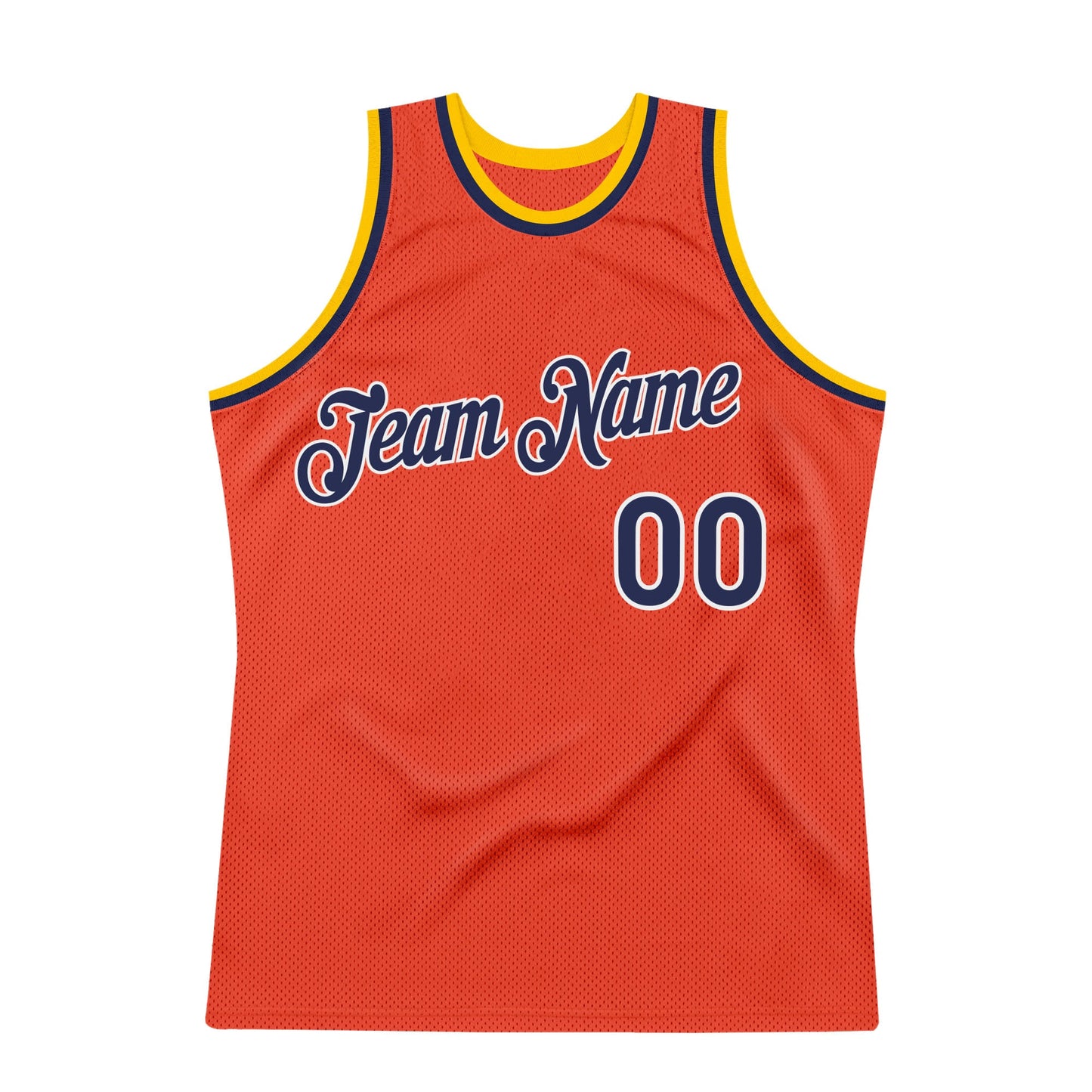 Custom Orange Navy-Gold Authentic Throwback Basketball Jersey - Sky-Custom