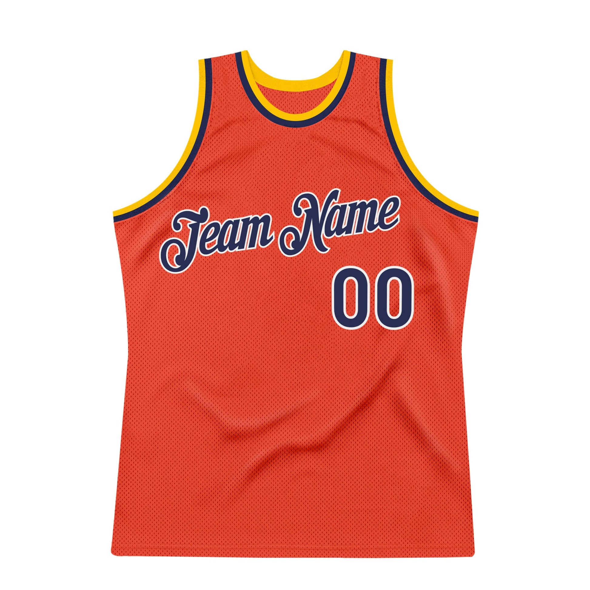 Custom Orange Navy-Gold Authentic Throwback Basketball Jersey - Sky-Custom