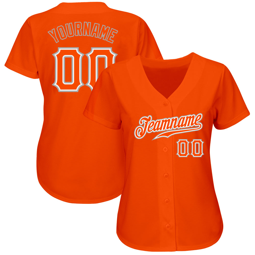 Custom Orange Orange-Gray Authentic Baseball Jersey - Sky-Custom