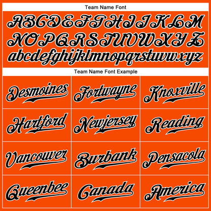 Custom Orange Black Pinstripe Black-White Authentic Baseball Jersey - Sky-Custom