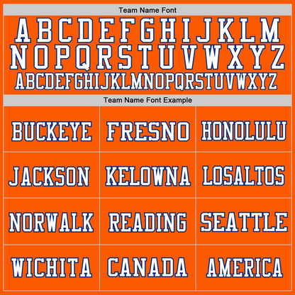 Custom Orange White-Royal Mesh Authentic Throwback Football Jersey - Sky-Custom